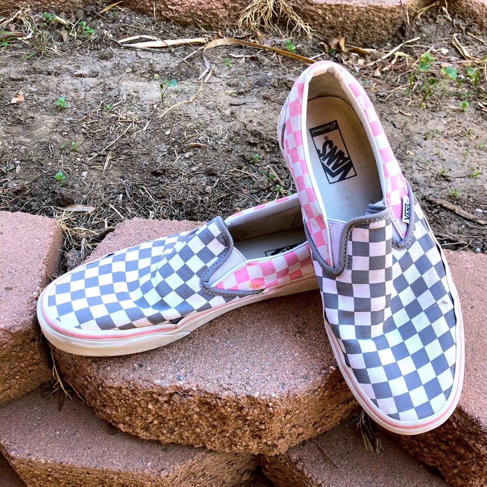 Vans, women’s, custom, pink and gray, 10.5